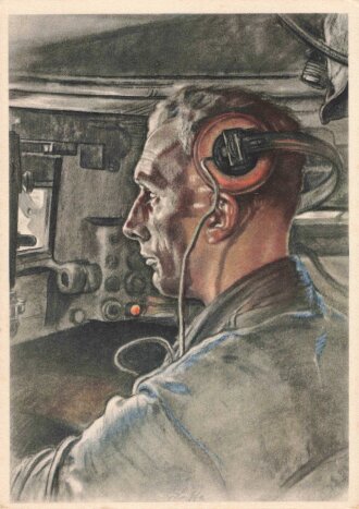 Ansichtskarte W.Willrich: "Der Panzerfahrer ist das Beispiel selbstloser Pflichttreue"