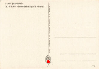 Ansichtskarte: Unsere Panzerwaffe W.Willrich: "Ritterkreuzträger Generalfeldmarschall Rommel"