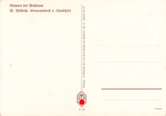 Ansichtskarte: Männer der Westfront W.Willrich: "Ritterkreuzträger Generaloberst v. Rundstedt"