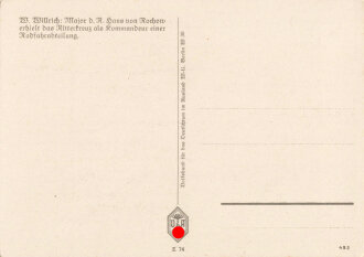 Ansichtskarte W.Willrich: "Ritterkreuzträger Major d.R. Hans von Rochow"