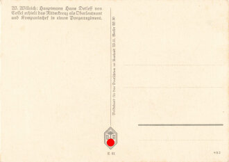Ansichtskarte W.Willrich: "Ritterkreuzträger Hauptmann Hans Detleff von Soffel"