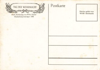 Ansichtskarte: "Tag der Wehrmacht" - Farb. Zeichnung von Wilh. Sauter Gaukulturpreisträger 1940
