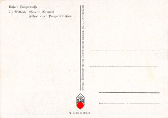 Ansichtskarte: Unsere Panzerwaffe W.Willrich: "General Rommel" Führer einer Panzer Division