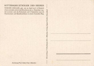 Ansichtskarte Ritterkreuzträger des Heere: "Werner Ziegler"