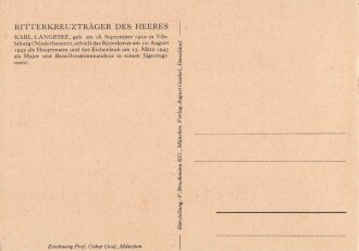 Ansichtskarte Ritterkreuzträger des Heere: "Karl Langesee"