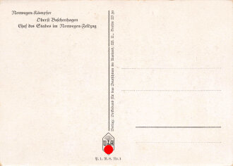 Ansichtskarte "Norwegen-Kämpfer - Oberst Buschenhagen Chef des Stabes im Norwegen Feldzug"