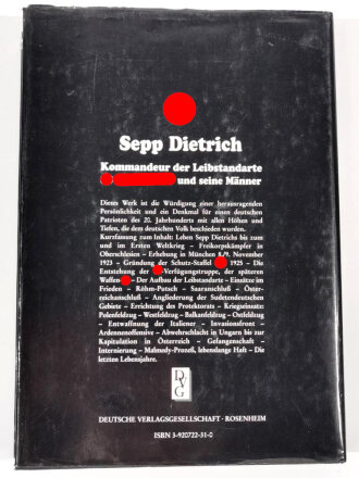 "Sepp Dietrich Kommandeur Leibstandarte SS Adolf Hitler und seine Männer"  über DIN A4, 248 Seiten, gebraucht