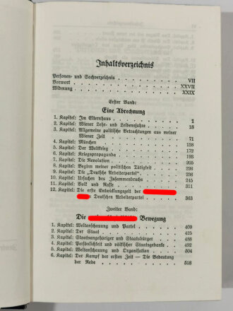 Adolf Hitler "Mein Kampf" . Hochzeitsausgabe "von der Hauptstadt der Bewegung München" 1942. Im Schuber