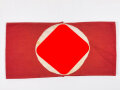 Armbinde für Angehörige von Parteiverbänden, das Hakenkreuz auf weißem Untergrund gewebt. Getragenes Stück in gutem Zustand