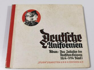 Sammelbilderalbum "Deutsche Uniformen - Album: Das Zeitalter der Deutschen Einigung 1864-1914, Band 1" 40 Seiten, komplett