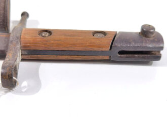 Italien Erster Weltkrieg, Seitengewehr Modell Terni 1891 mit Blechprägescheide