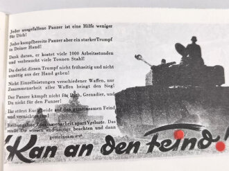 REPRODUKTION "Panzer helfen Dir! Was der Grenadier vom gepanzerten Kampffahrzeug wissen muß" Merkblatt vom 15.9.44, 40 Seiten, über A6
