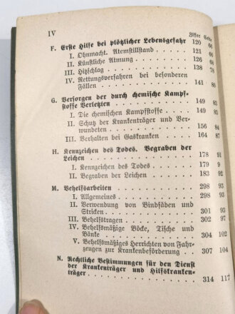 H.Dv.100 Entwurf Krankenträgerordnung (Kt.-D.) vom 20.12.1934, Nachdruck 1938, 120 Seiten, A6