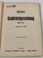 H.Dv.100 Entwurf Krankenträgerordnung (Kt.-D.) vom 20.12.1934, Nachdruck 1938, 120 Seiten, A6