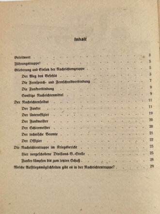 "Die Nachrichtentruppe" Die Führungstruppe des Heeres Waffenhefte des Heeres, 31 Seiten, A5