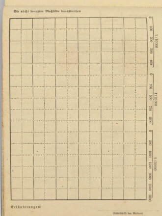 Hubertus Meldeblock, Nr. 235, 35 holzfreie Meldeformulare und 1 Blatt Kartenzeichen für Dienstgebrauch und Geländesport, gebraucht keine Eintragungen