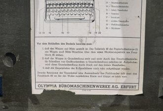 Dienstschreibmaschine Wehrmacht "Olympia Robust" im Transportkasten. Originallack, Funktionsfähig