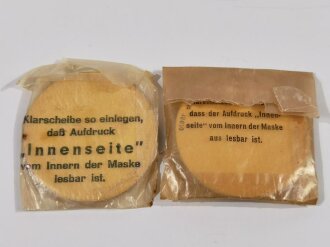 2 Paar Ersatzklarscheiben für das Deckelfach der Gasmaskendose der Wehrmacht