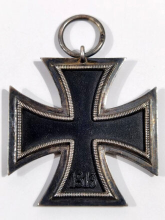 Eisernes Kreuz 2. Klasse 1939 mit Hersteller " 19 " im Bandring für " E.Ferdinand Wiedmann, Frankfurt a. Main ",Seltener Hersteller, Hakenkreuz mit voller Schwärzung