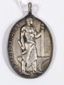 Tragbare Medaille 100 Jahre Friedrich Krupp AG. 990er Silber mit Etui, Höhe mit Öse 60mm