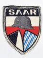 Stahlhelmbund Ärmelabzeichen " Saar" auf neuzeitlichen Uniformstoff vernäht