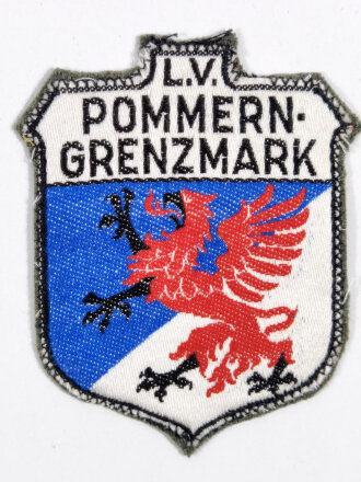 Ärmelabzeichen, Stahlhelmbund L.V. Pommern - Grenzmark, auf neuzeitlichen Uniformstoff vernäht