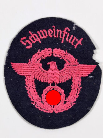 Feuerwehr III.Reich , Ärmeladler " Schweinfurt " mit leichten Schäden