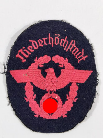 Feuerwehr III.Reich, Ärmeladler " Niederhöchstadt " getragenes Stück