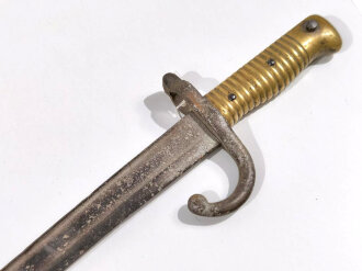 Frankreich, deutsch/französischer Krieg 1870/71, Seitengewehr Chassepot Model 1866 ohne Scheide, ungereinig, klinge leicht verbogent