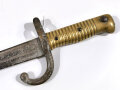 Frankreich, deutsch/französischer Krieg 1870/71, Seitengewehr Chassepot Model 1866 ohne Scheide, ungereinig, klinge leicht verbogent