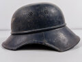 Stahlhelm Luftschutz. Kinnriemen gerissen, ungereinigter Scheunenfund