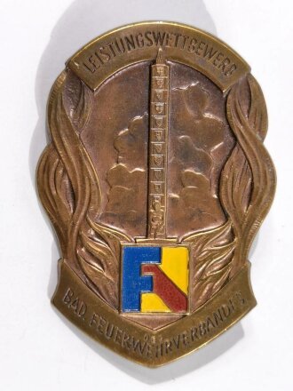 Baden Württemberg, Leistungsabzeichen des Badischen Feuerwehrverbandes in Bronze große Variante ( 1962-66 )