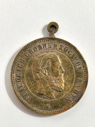 Tragbare Medaille Feuerwehr  " Friedrich Grosherzog von Baden, Gott zur Ehr, dem nächen zur Wehr " 28mm