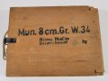 Transportkasten  für " Munition 8cm Granatwerfer 34 " der Wehrmacht, ungereinigtes Stück