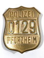 Dienstmarke " Polizei Pforzheim"  Höhe 62mm, nicht magnetisch