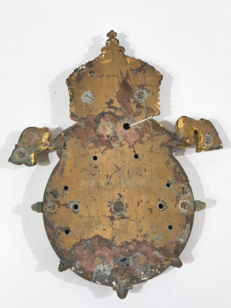 Preußen, schwere Wandapplikation , vermutlich aus bronze. Mehrteilig verschraubt,wohl überlackiert. Gesamthöhe 28cm, Gewicht 3kg