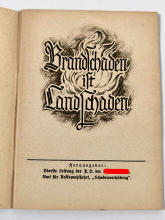 Broschüre III.Reich "Feuerschutz"...