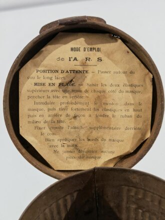 1.Weltkrieg Frankreich / Belgien. Gasmaskendose Originallack