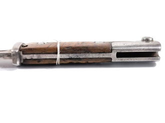 Preussen, Seitengewehr 98 lang mit Sägerücken, ohne Feuerschutzblech, Kammerstück, ohne Scheide, Hersteller Erfurt,im Jahr 1900 gefertigt