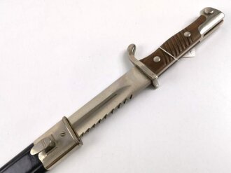 Kaiserreich, Seitengewehr Modell 98/02 mit Sägerücken, Eigentumstück, aufpflanzbar , Hersteller Eickhorn, sehr selten