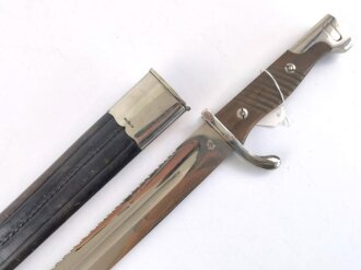 Kaiserreich, Seitengewehr Modell 98/02 mit Sägerücken, Eigentumstück, aufpflanzbar , Hersteller Eickhorn, sehr selten