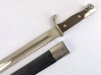 Kaiserreich, Seitengewehr Modell 98/02 mit Sägerücken, Eigentumstück, aufpflanzbar , Hersteller Eickhorn, sehr selten