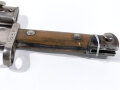 Kaiserreich,Seitengewehr 71/84 für MG Truppe, Kammerstück mit Truppenstempel 2.E.M.G.345, Lederscheide, Herstellermarke Weyersberg Kirschbaum Solingen, gefertigt 1887