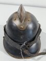 Feuerwehrhaube Kaiserreich aus Leder mit Ziegelbrecher, ohne Innenfutter