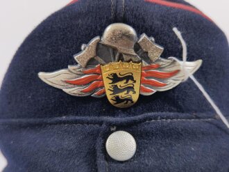 Feuerwehr Feldmütze Baden- Württemberg, getragenes Stück, ungereinigt, 52,5 Größe