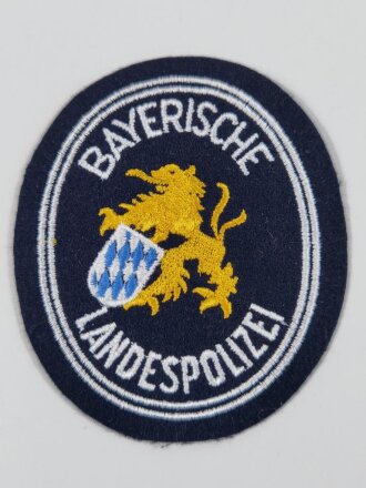 Ärmelabzeichen "Bayerische Landespolizei "  auf blauem Untergrund