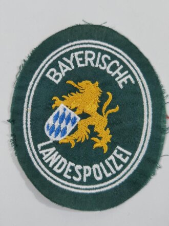 Ärmelabzeichen "Bayerische Landespolizei "  auf grünem Untergrund