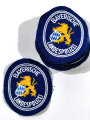 Ärmelabzeichen "Bayerische Landespolizei "  auf blauem Untergrund, sie erhalten 1 ( ein ) ungetragenes Stück