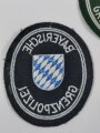 Ärmelabzeichen "Bayerische Grenzpolizei "  auf grünem Untergrund, sie erhalten 1 ( ein ) ungetragenes Stück