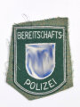 Bereitschafts Polizei Bayern, Ärmelabzeichen in gutem Zustand, aus dem Ärmel ausgeschnitten. Sie erhalten 1 ( ein ) Stück auf grünmeliertem Tuch